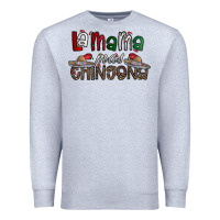 Heather Grey la mama mas chingona Premium Sweatshirt - CowhideDigitalArt