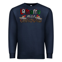 Navy la mama mas chingona Premium Sweatshirt - CowhideDigitalArt