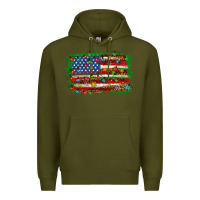 Army Green Christmas american flag Premium Hoodie - NancyCooperArtShop