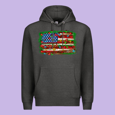 Christmas American Flag Premium Hoodie Designed By Nancycooperartshop
