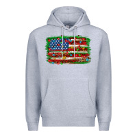 Heather Grey Christmas american flag Premium Hoodie - NancyCooperArtShop