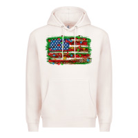 Pale Pink Christmas american flag Premium Hoodie - NancyCooperArtShop