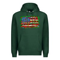 Sports Green Christmas american flag Premium Hoodie - NancyCooperArtShop