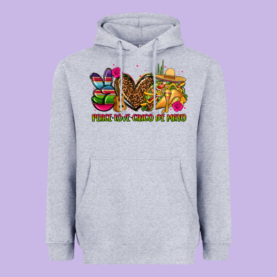 Peace Love Cinco De Mayo Heavyweight Hoodie Designed By Cts Tumbler Store