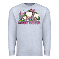 Heather Grey Happy Easter teeth Premium Sweatshirt - OliviaCreatesArt