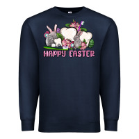 Navy Happy Easter teeth Premium Sweatshirt - OliviaCreatesArt