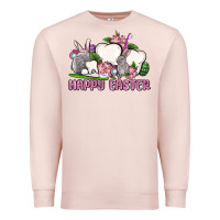 Pale Pink Happy Easter teeth Premium Sweatshirt - OliviaCreatesArt