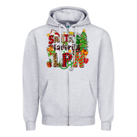 Heather Grey santa's favorite lpn Zipper Hoodie - Zillion Design Studio