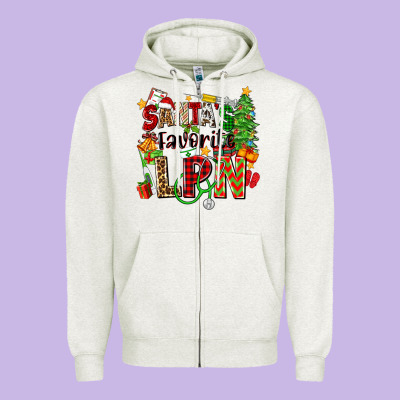 Santa's Favorite Lpn Zipper Hoodie Designed By Zillion Design Studio