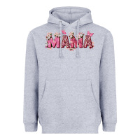 Heather Grey pink flowers mama Heavyweight Hoodie - Zillion Design Studio