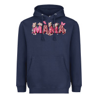Navy pink flowers mama Heavyweight Hoodie - Zillion Design Studio