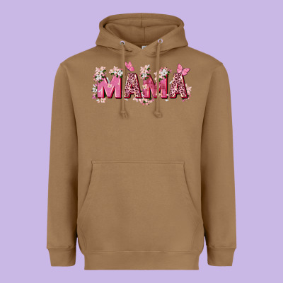 Pink Flowers Mama Heavyweight Hoodie Designed By Zillion Design Studio