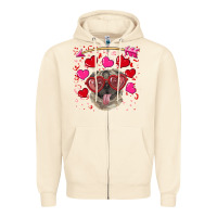 Sandshell Valentine's day  pug Zipper Hoodie - RanaPortraitStore