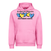 Fuchsia Pink it's okay to be little extra down syndrome awarene Urban Hoodie - MaliasSmallBusiness
