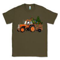 Army Green Christmas Orange Farm Tractor Classic Tee - RanaPortraitStore
