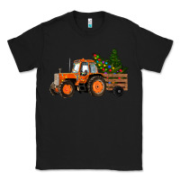 Black Christmas Orange Farm Tractor Classic Tee - RanaPortraitStore