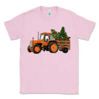 Bubblegum Pink Christmas Orange Farm Tractor Classic Tee - RanaPortraitStore