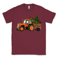 Burgundy Christmas Orange Farm Tractor Classic Tee - RanaPortraitStore
