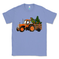 Colony Blue Christmas Orange Farm Tractor Classic Tee - RanaPortraitStore