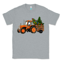 Heather Grey Christmas Orange Farm Tractor Classic Tee - RanaPortraitStore