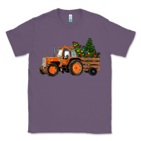 Lavender Christmas Orange Farm Tractor Classic Tee - RanaPortraitStore