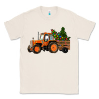 Natural Christmas Orange Farm Tractor Classic Tee - RanaPortraitStore