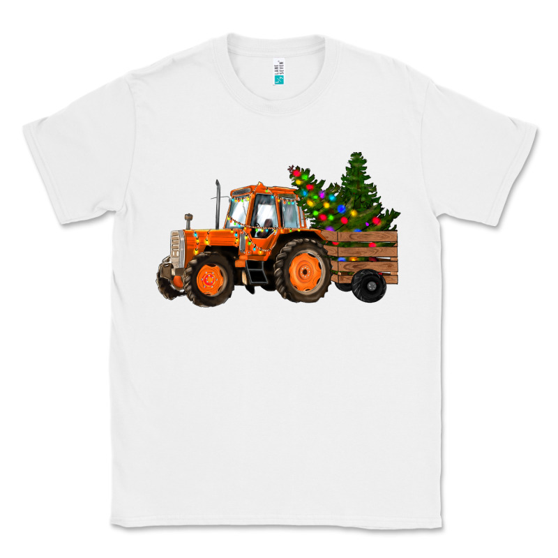 Christmas Orange Farm Tractor Classic Tee by RanaPortraitStore | Teevron