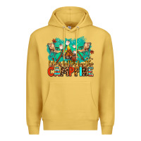Antique Gold life is better by the campfire Premium Hoodie - AdoDesignShop