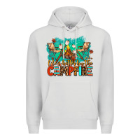 Dove Grey life is better by the campfire Premium Hoodie - AdoDesignShop