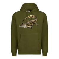 Army Green crocodile Premium Hoodie - LillyAllenDesigns