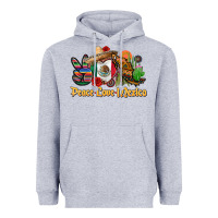 Heather Grey peace love mexico Heavyweight Hoodie - CTS Tumbler Store
