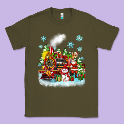 Christmas Polar Express Santa Classic Tee Designed By Zillion Design Studio
