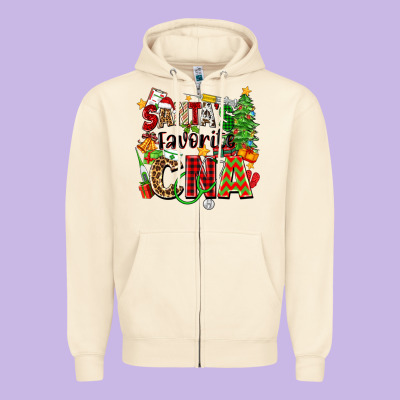 Santa's Favorite Cna Zipper Hoodie Designed By Zillion Design Studio