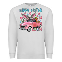 Dove Grey Happy Easter truck Premium Sweatshirt - OliviaCreatesArt