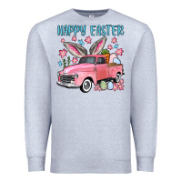 Heather Grey Happy Easter truck Premium Sweatshirt - OliviaCreatesArt