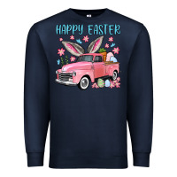Navy Happy Easter truck Premium Sweatshirt - OliviaCreatesArt