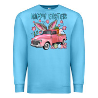 Ocean Blue Happy Easter truck Premium Sweatshirt - OliviaCreatesArt