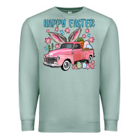 Seafoam Happy Easter truck Premium Sweatshirt - OliviaCreatesArt