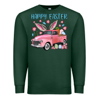 Sports Green Happy Easter truck Premium Sweatshirt - OliviaCreatesArt