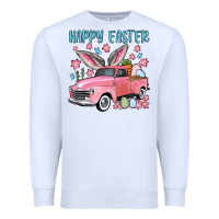 White Happy Easter truck Premium Sweatshirt - OliviaCreatesArt