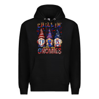 Black Chilling with my gnomies with usa Premium Hoodie - NancyCooperArtShop