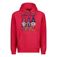 Cardinal Chilling with my gnomies with usa Premium Hoodie - NancyCooperArtShop