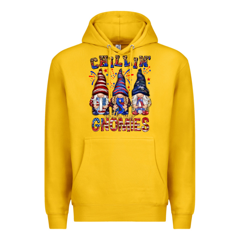 Chilling With My Gnomies With Usa Premium Hoodie by NancyCooperArtShop | Teevron