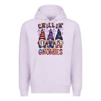 Lilac Chilling with my gnomies with usa Premium Hoodie - NancyCooperArtShop