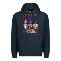 Navy Chilling with my gnomies with usa Premium Hoodie - NancyCooperArtShop