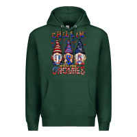 Sports Green Chilling with my gnomies with usa Premium Hoodie - NancyCooperArtShop