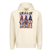 Tofu Chilling with my gnomies with usa Premium Hoodie - NancyCooperArtShop