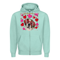 Seafoam valentine's day  saint bernard dog Zipper Hoodie - RanaPortraitStore