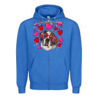 True Royal valentine's day  saint bernard dog Zipper Hoodie - RanaPortraitStore