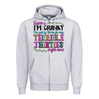 Heather Grey sorry im cranky im going through my terrible thirties right now Zipper Hoodie - texasbilliewilder